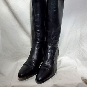 J.Crew Women's zip-up leather Knee-high boots black sz7.5